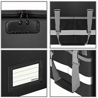 Boîte de rangement ignifuge noire avec serrure pour bureau à domicile, sac ignifuge portable pour suspendre les lettres/dossiers légaux