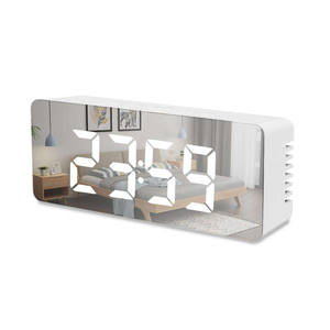 LED Mirror Alarm <b>Clock</b> <b>Digital</b> Snooze Table <b>Clock</b> Wake up Light Electronic Large Time Temperature Display Home Decoration <b>Clock</b> - Product Image 1