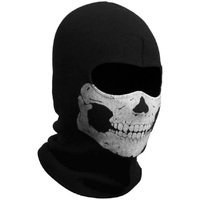 Musion Full Face Black Ghosts Print Balaclava Skull Printed Cosplay Mask for Winter for Party Motorcycle Outdoor Activities