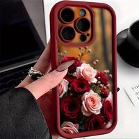 Coques de téléphone portable antichoc de luxe avec fleurs pour iPhone 17 Air 16 15 Plus Pro Max 14 13 12 11 X, coque arrière de protection, logo personnalisé