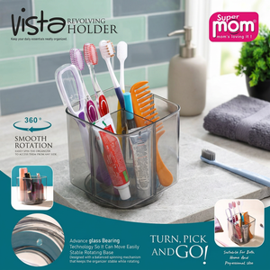 Organizador de Baño Moderno Anax Clear 360 con Ventilación Giratoria, Soporte de Almacenamiento de Plástico para Encimera, Organizador Multifuncional de Cosméticos - Product Image 3