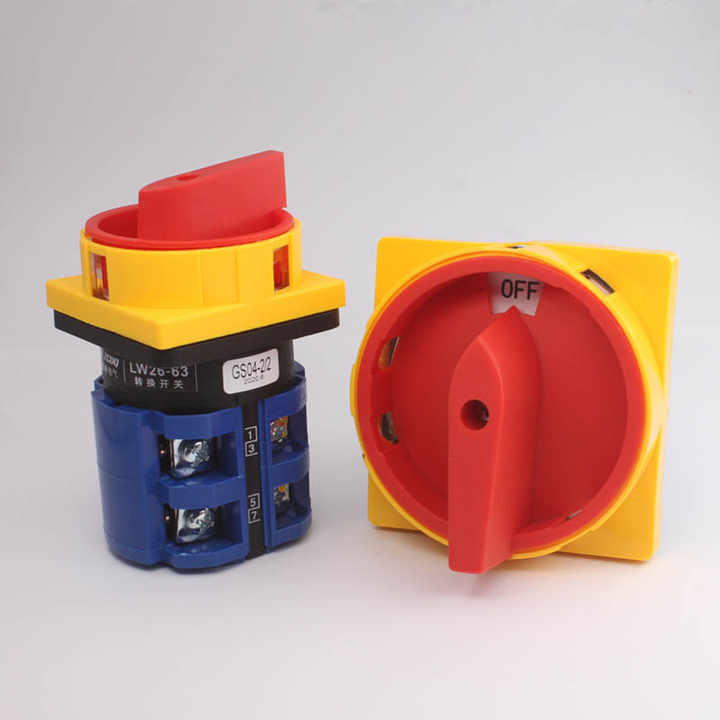 Interrupteur Rotatif 3 Positions LW26/2 - 20 A, 440 V, 8 Bornes - Pour Moteurs, Circuits De Commande