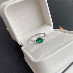 Dylam Top End Collection Rhodium Plated 925 Sterling <b>Silver</b> Diamond Sparkling Tear Oval <b>Emerald</b> Two Stone 5A Zirconia <b>Ring</b> - Product Image 3