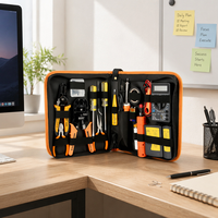 Ensemble d'outils professionnels pour le réseau informatique JAKEMY 17 pièces, outils à main en acier au chrome-vanadium, dénudeur de fils, pinces à bec long, CE