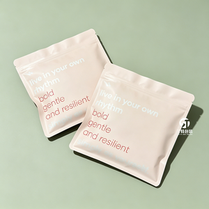 Custom Printed pink Kraft Paper Packaging <b>Bags</b> | 3 Side <b>Seal</b> Slider Zipper Reusable <b>Bags</b> for Clothing Apparel - Product Image 4