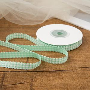 Ruban à carreaux festonnés de haute qualité, frais et de 1 cm de large, pour emballage cadeau, 10 yards/rouleau - Product Image 2