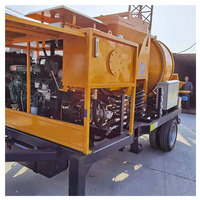Mini pompe à béton Mobile, pompe à béton Diesel, pompe à béton à haute efficacité avec mélangeur