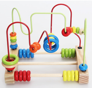 Đồ chơi trẻ em 0-3 tuổi tính toán bằng gỗ vòng tròn hạt Đồ chơi giáo dục cho bé - Product Image 2