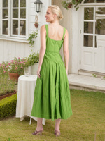 Robe longue d'été sans manches en maille à col carré pour femme