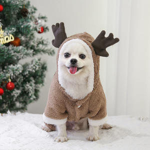 Cute <b>Christmas</b> <b>Dog</b> <b>Costume</b> Cotton Faux Fur Thick Winter Teddy Elk Plus Size <b>for</b> Small & Medium Pets - Product Image 4
