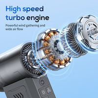 Ventilateur portable haute vitesse 110000 tr/min, souffleur d'air violent, moteur sans balais, ventilateur turbo pour le nettoyage de l'intérieur de la voiture et du clavier