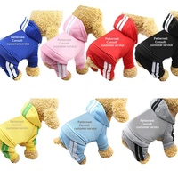 Siap Kirim Hoodie Anjing Berkaki Empat Rajutan Baju Hangat Kancing Depan untuk Anjing Kecil Sedang Musim Gugur Musim Dingin Grosir