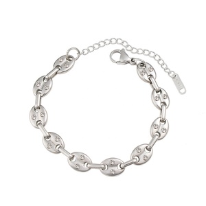 Vente en gros <span class=keywords><strong>de</strong></span> bijoux <span class=keywords><strong>de</strong></span> mode personnalisés, <span class=keywords><strong>bracelet</strong></span> en acier inoxydable avec grains <span class=keywords><strong>de</strong></span> <span class=keywords><strong>café</strong></span>, zircon et <span class=keywords><strong>diamant</strong></span>, <span class=keywords><strong>bracelet</strong></span> à chaîne pour nez <span class=keywords><strong>de</strong></span> cochon pour femme - Product Image 6
