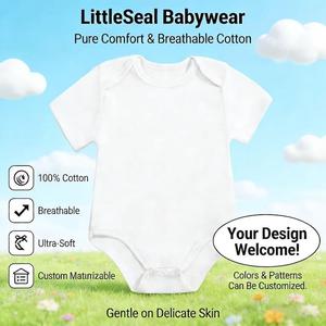 Body <span class=keywords><strong>de</strong></span> Punto <span class=keywords><strong>de</strong></span> Algodón <span class=keywords><strong>de</strong></span> Manga Corta Unisex para Bebé, Niño y Niña, Lavable a Máquina, Blanco Liso, Proveedor Chino, Venta al por Mayor - Product Image 1