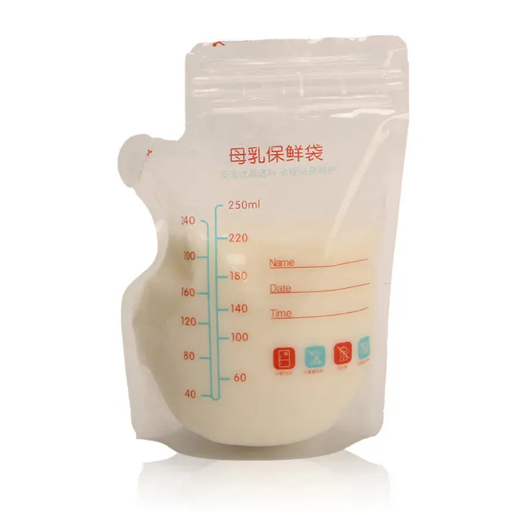 BPA miễn phí bao bì nhựa sữa mẹ lưu trữ túi nhà sản xuất 180ml 200ml 250ml Ziplock gấp sữa lưu trữ container