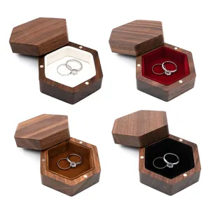Оптовая продажа, Маленькая деревянная упаковочная коробка, деревянные подарочные коробки с кольцами на заказ
