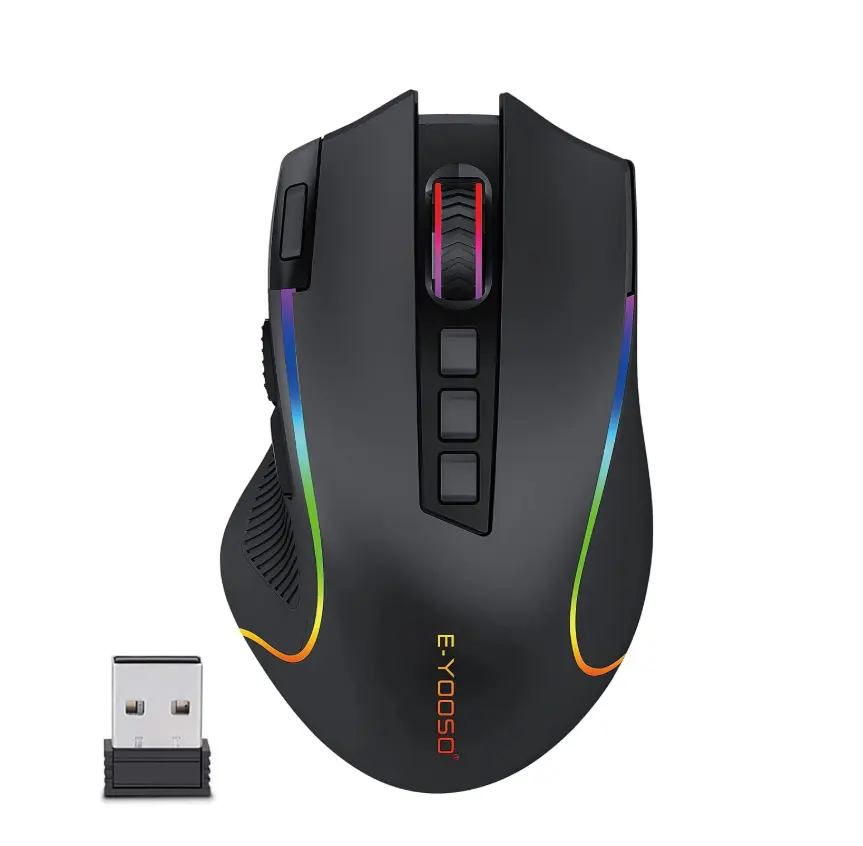 Fashion Design Programmable Computer Mouse Ergonomic Rechargeable 2.4G USB Wireless Gaming Mouse