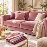 Tissu de velours uni teint, doux et moelleux, pour canapé, chaise, coussin et mobilier – Vente en gros