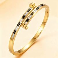 Bracelet en acier inoxydable plaqué or 18 carats pour femme, incrusté de jade taillé, avec cube de diamant tendance, vente en gros