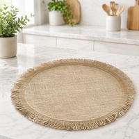 Sets de table classiques en lin, faits à la main, en macramé, en jute tressé, en paille tressée, pour table à manger