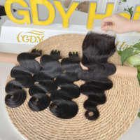 GDYhair Paquet de cheveux Paquets de cheveux humains brésiliens avec fermeture 4x4 HD et frontaux Ensembles Vente en gros Paquet et ensemble de fermeture
