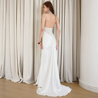 Robe de soirée de luxe personnalisée, robe de bal, robe blanche en dentelle avec fermeture éclair pour robes de bal de fin d'année, robes de dîner pour femmes