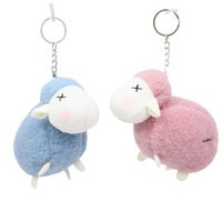 Porte-clés mignon en peluche agneau de 12 cm avec mousqueton, cadeau écologique pour enfants, vente en gros