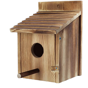 Bahçe asılı için katı ahşap Modern <span class=keywords><strong>Birdhouse</strong></span> açık evcil hayvan kafesi düğme kapatma hayvan desen birdbirds kuşlar satış - Product Image 1