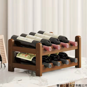 Range-bouteilles en bois massif, capacité 20-29 bouteilles, rangement domestique, étagère de présentation - Product Image 4