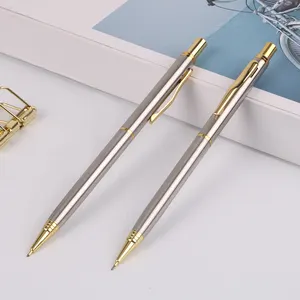 HUASHILAI Design Luxury All Steel Custom Logo 0.5 penna meccanica per matite in metallo con ricarica in piombo