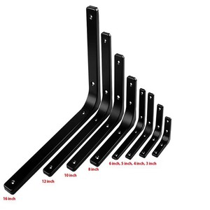 Soporte de Esquina en Forma de L de Acero al Carbono Resistente, Montado en la Pared, Negro, Soporte <span class=keywords><strong>Triangular</strong></span> de 90 Grados para Estantes, Recubierto de Polvo, 2 mm de Grosor - Product Image 2