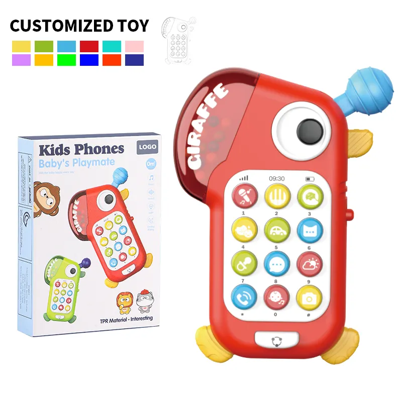 Zhorya Electric Music Toys Cute Cartoon Animal Silicone Phone Case Children Cell Mobile Phone Toys For Kids