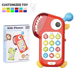 Zhorya Electric Music Toys Cute Cartoon Animal Silicone Phone Case Children Cell Mobile Phone Toys For Kids