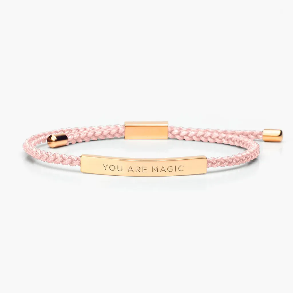 Braided Nylon Bracelets Pink Rope Womens Gold Charm Bracelet With Engraved Logo