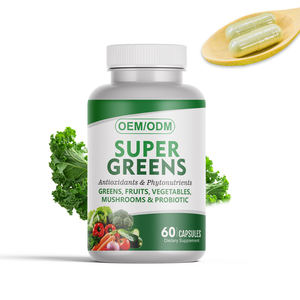 Kapsul Sayuran Paket OEM 20 Kapsul Campuran Bubuk Sayuran Kapsul Bubuk Hijau Mendukung Pencernaan Kapsul Supergreens - Product Image 3