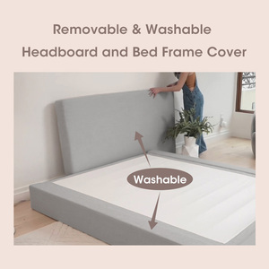 Tête de lit en mousse compressible personnalisable en usine, montage facile, tête de lit murale en mousse, housse lavable, cadre de lit souple - Product Image 3