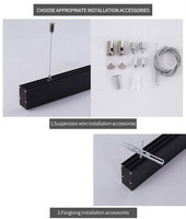 Plafonnier linéaire LED 1,2m/1,8m 20W 40W en aluminium, lampe LED dimmable pour bureau et supermarché
