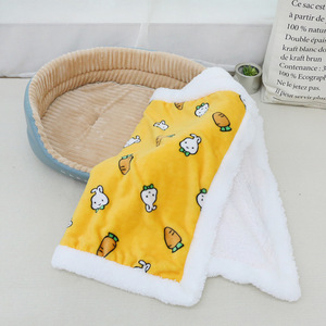 Pet Blanket Cartoon Lamb Wool Warm Thick Flannel <b>Mat</b> For Cats Dogs Winter Use <b>Small</b> 47x73cm Large 73x100cm - Product Image 3