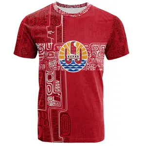 T-shirts pour hommes de <span class=keywords><strong>Polynésie</strong></span> française à faible MOQ, vente chaude, motif tribal personnalisé, style vintage tahitien, fabricant chinois - Product Image 1