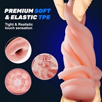 Männlicher Masturbator Penis-Trainer Erwachsenenspielzeug Mundumwickeltes Sexspielzeug für Männer mit Heizstab, LCD-Sexmaschine Erotikspielzeug & -Spiele