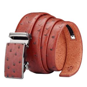 Hebilla <span class=keywords><strong>de</strong></span> cubierta <span class=keywords><strong>de</strong></span> cuero removible <span class=keywords><strong>de</strong></span> 3,5 cm <span class=keywords><strong>de</strong></span> ancho, cinturones automáticos <span class=keywords><strong>de</strong></span> cuero genuino a rayas <span class=keywords><strong>de</strong></span> <span class=keywords><strong>avestruz</strong></span>, personalizados - Product Image 1