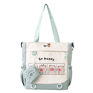 Sac à dos scolaire mignon pour étudiants étrangers, sac à bandoulière simple ou croisé, grande capacité en nylon pour filles du collège et du lycée, idéal pour les cours de soutien scolaire - Product Image 6