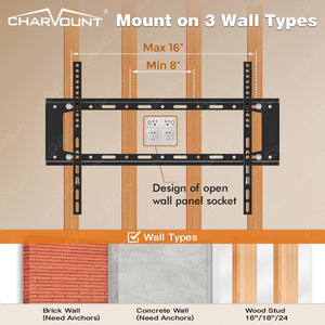 Soporte de Pared para TV Charmount para <span class=keywords><strong>televisores</strong></span> de <span class=keywords><strong>37</strong></span> * 70 <span class=keywords><strong>Pulgadas</strong></span>, Soporte de Acero Resistente con VESA 600*400, Capacidad de Carga de 40 kg - Product Image 4