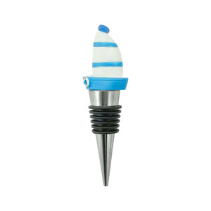 Metal <b>Wine</b> <b>Stopper</b> Blue Sailboat Design Sealing Cap For <b>Wine</b> Bottle Beverage Seal - Product Image 2