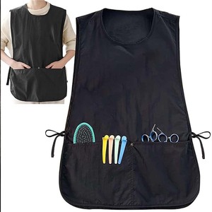 Delantal de peluquero impermeable delantal de trabajo capa estilista <span class=keywords><strong>chaleco</strong></span> <span class=keywords><strong>negro</strong></span> sin mangas chaqueta de peluquería para mujeres y hombres - Product Image 2