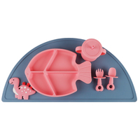 Leatchliving – sous-verre réutilisable, coussin en Silicone BPA, tapis d'alimentation rond traditionnel en demi-cercle