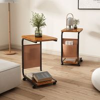 Table basse mobile en bambou, meuble de salon, étagère de rangement, chariot simple et moderne, table d'appoint de canapé