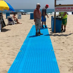 Tikar akses pantai portabel untuk kursi roda tikar pelindung tanah untuk tikar lewat cacat