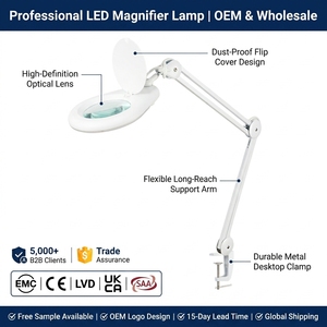 แว่นขยายแบบตั้งโต๊ะ LED สำหรับร้านเสริมสวย ต่อขนตา ทำเล็บ ขนาด 1.75x 2.25x  5 ไดออปเตอร์ แสงเดย์ไลท์ - Product Image 1