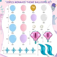 Kit d'arche de guirlande de ballons sirène pour Halloween, décorations de fête d'anniversaire, chaîne de ballons en latex pour enfants, baby shower, fournitures de fête de mariage